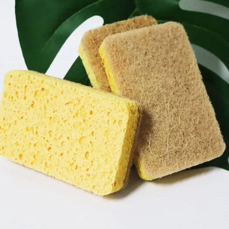 Полностью натуральная Кокосовая шелуха биоразлагаемая губка для мытья посуды без отходов
