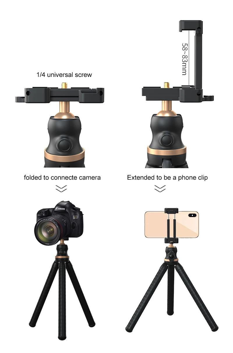 
Waterproof 360 Degree Smartphone Mini Flexible Tripod Octopus DSLR Tripod for Mobile Phone Camera 