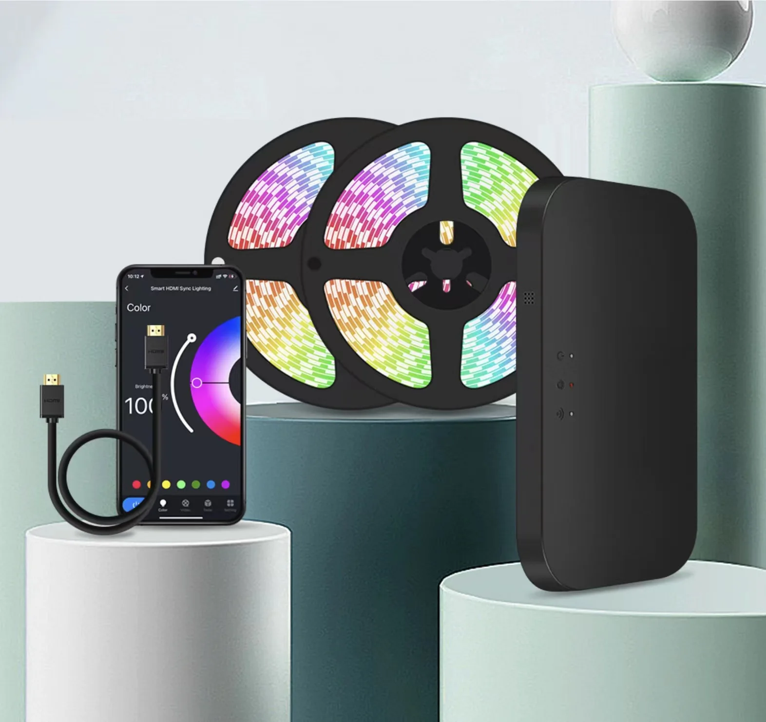 TV PC Backlight Strip Light Kit Sync Screen  4K Fancy Leds Sync Box Ambient Hd-mi 2.0 Smart Strip Light Tv Backlight Wholesale