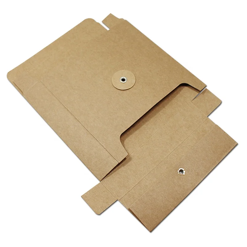 Custom Kraft document file bags mailer envelope box with string and button paper envelopes box