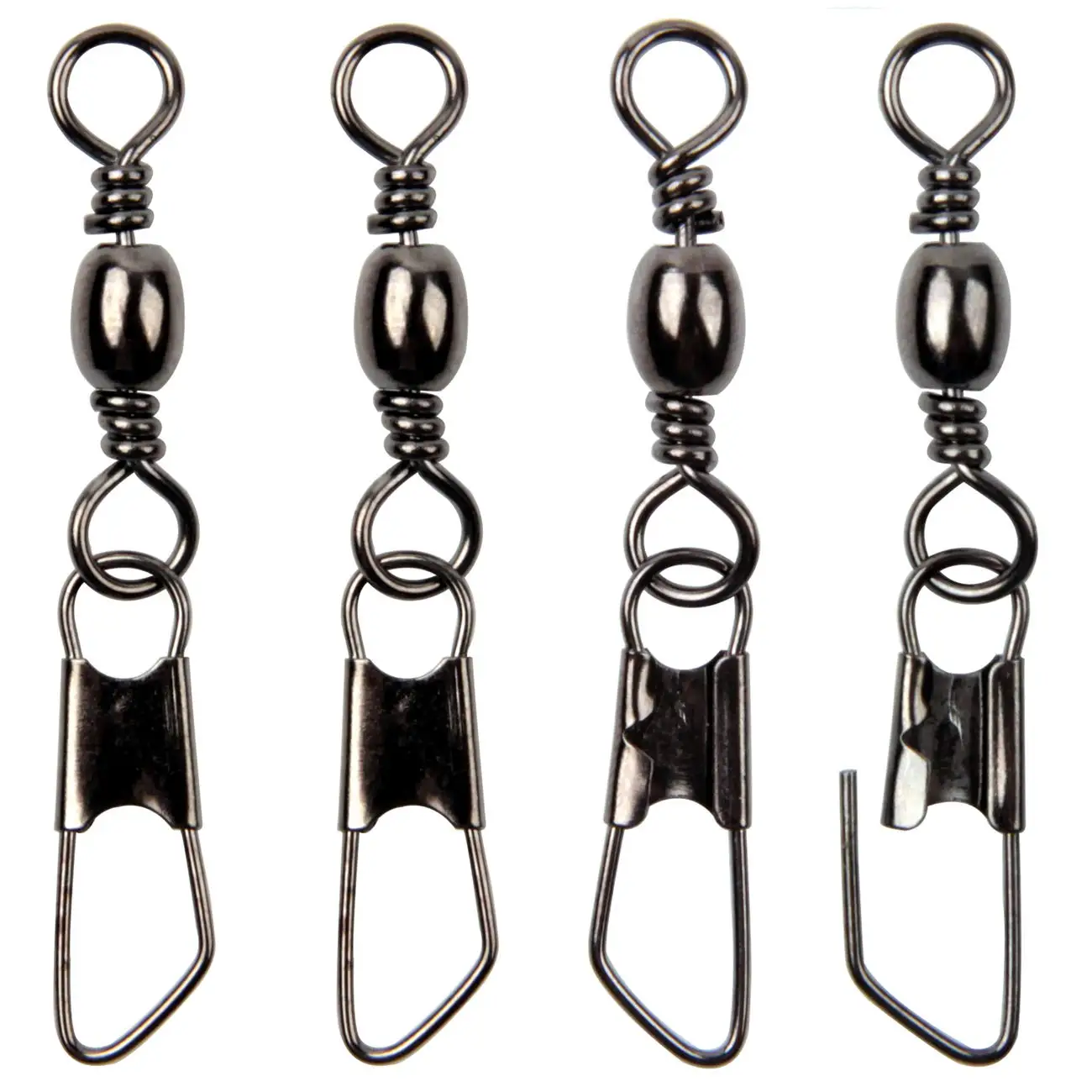TOPIND Factory Direct Wholesale Ready Ship Black Nickel Barrel Swivel Fishing Snap For Seawater