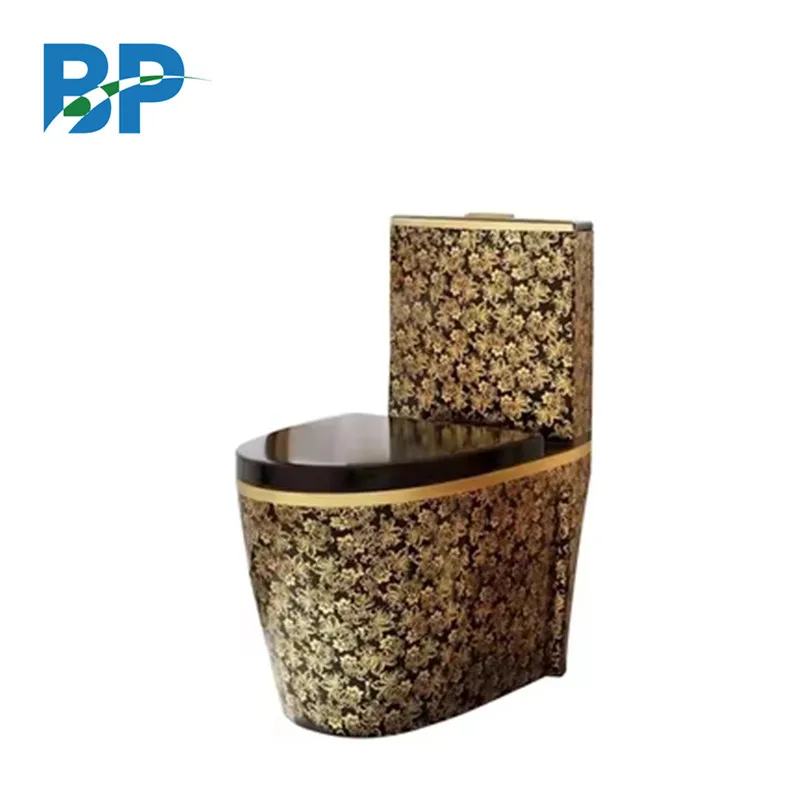 PP cover glossy water closets customized gold bathroom one piece toilet ceramic