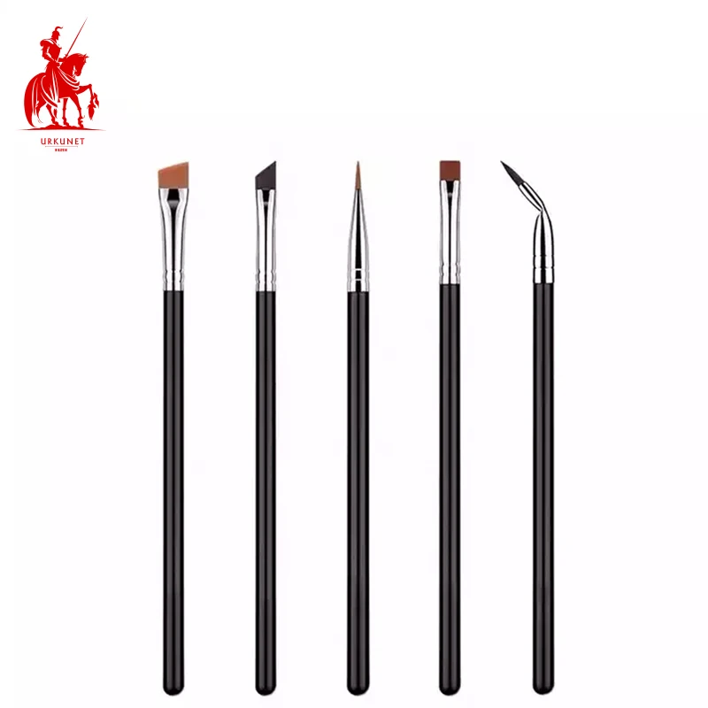 URKUNET-Popular high quality cangzhou vegan angled square flat fine thin eyes liner brow tresluces brush make up gift sets