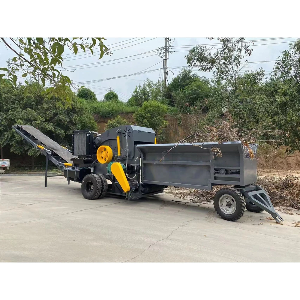 Heavy duty comprehensive wood pallet crusher machine forestry mulcher tree shredder wood chipper large multi functional