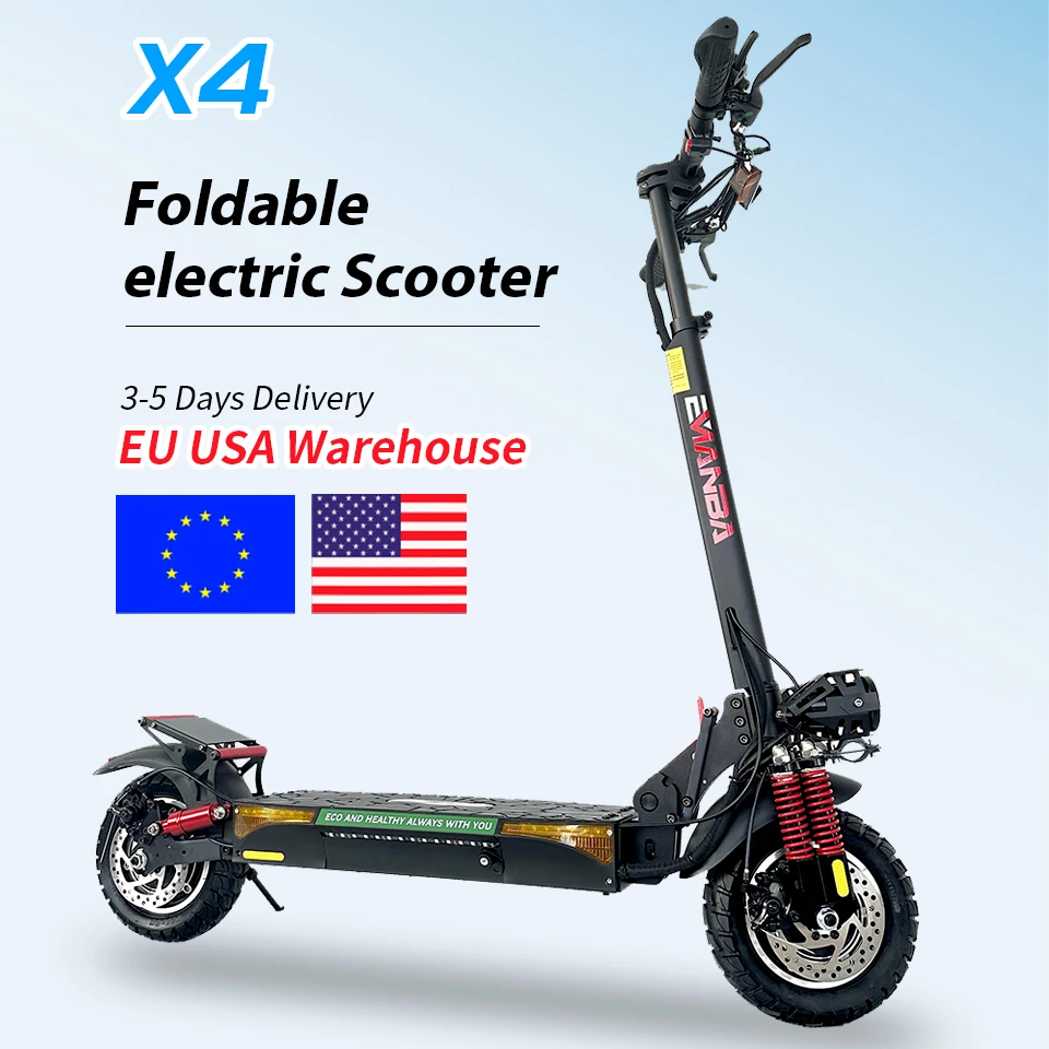 Europe Eu Warehouse EMANBA X4 adults dual motor off road fast folding mobility kick e-scooter e electric scooter for abults