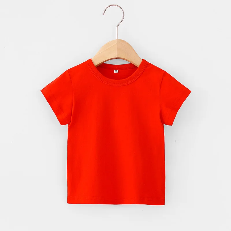 
Wholesale Custom Summer Childrens Short-sleeved T-shirt Cotton Baby Boy Plain Blank T-shirts For Boys And Girls 