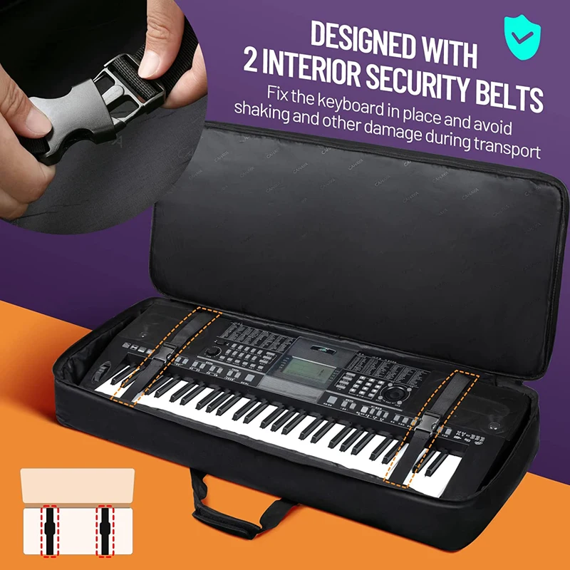 Piano Keyboard Backpack with adjustable shoulder straps Electronic Keyboard Case Gig Bag