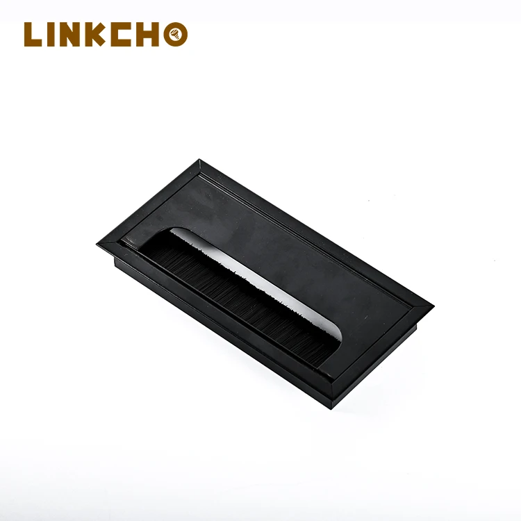 Office furniture computer desk the cable grommet brush aluminium Zinc alloy desktop heat dissipation wire rectangle grommet box