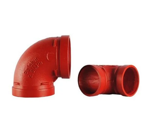 131RX Ductile Iron Sand Casting Threaded Grooved Pipe Fittings And Accessories Reducing Tee Quick-connect  With Female