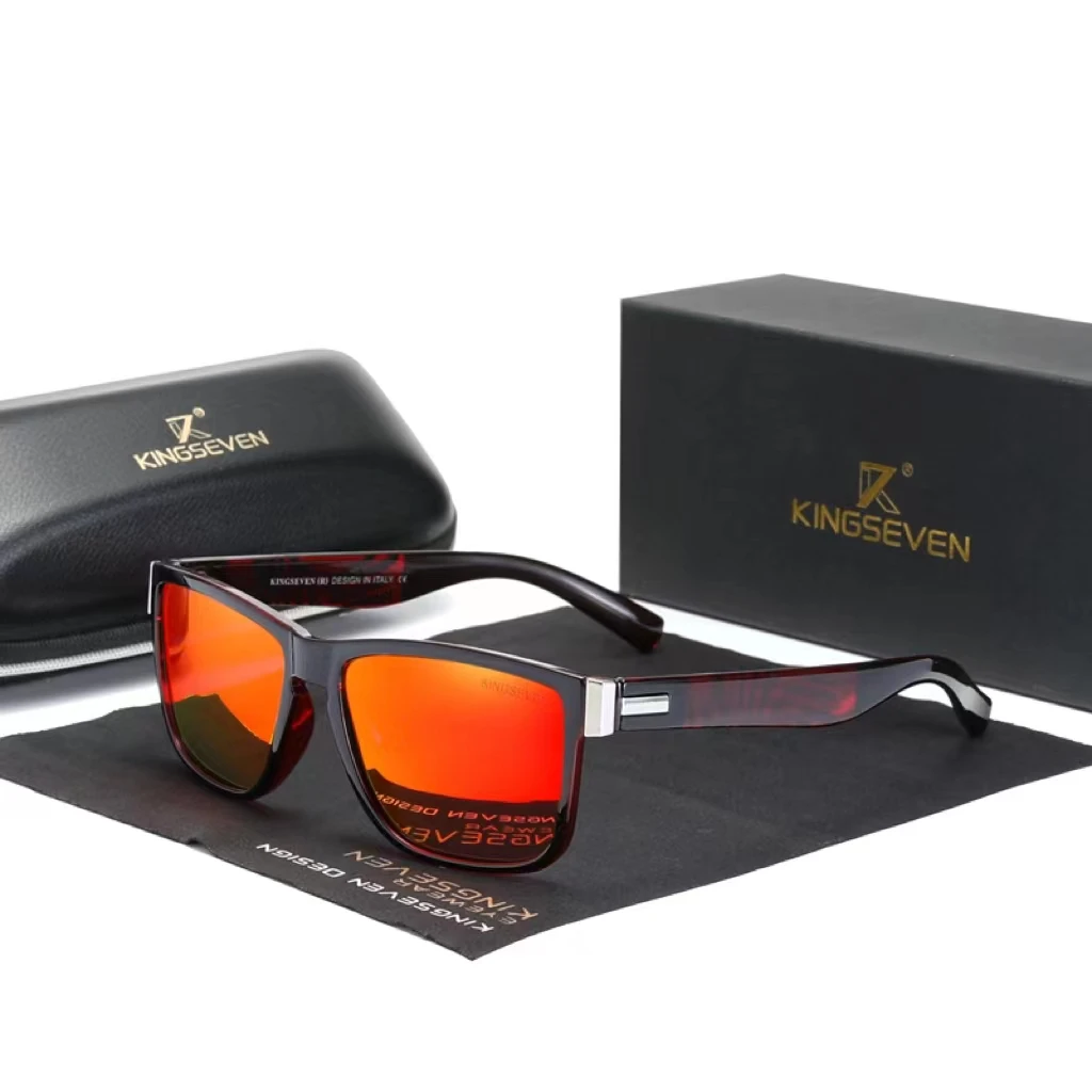 KINGSEVEN High Quality Retro Polarized Lens Sunglasses for Women and Men Box Decorative Pattern UV400 sunglasses N752Fles