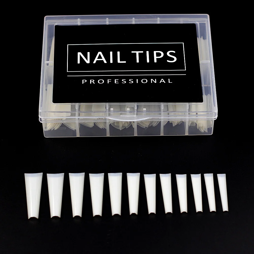 Hot Selling Super Long 2D French Style Artificial Fingernails Nail Art Salon Extended Traceless Manicure/DIY/Finger Plastic