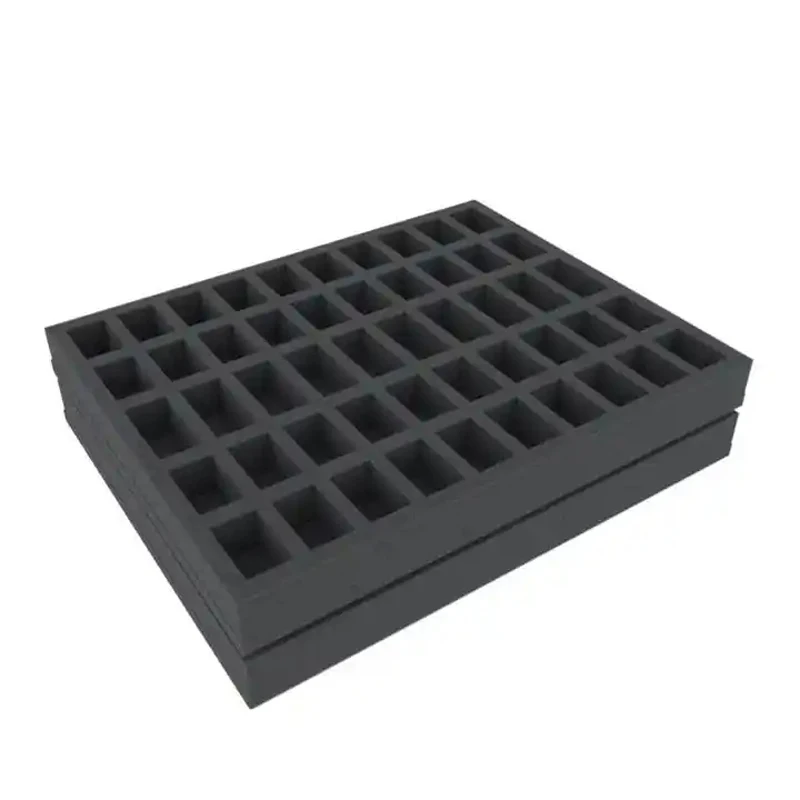 Card storage EVA foam storage PU  foam custom square shape surface colourful leather suede foam insert