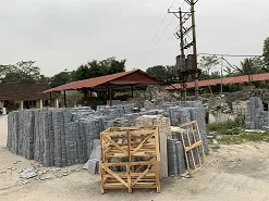 ELA StoneAsian Mid-Century Modern Mediterranean Courtyard Farmhouse Garage &Shed Flamed  Blue Limestone from Vietnam