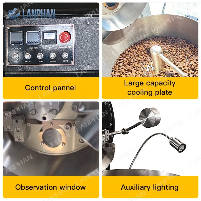 500g-1.5KG/Batch Small Roasting Coffee Machine For Home Coffee Roast With CE And RoHS