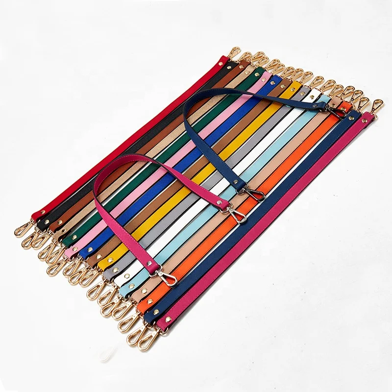 Wholesale multiple colors 60cm length short bag straps real leather handbag handle strap