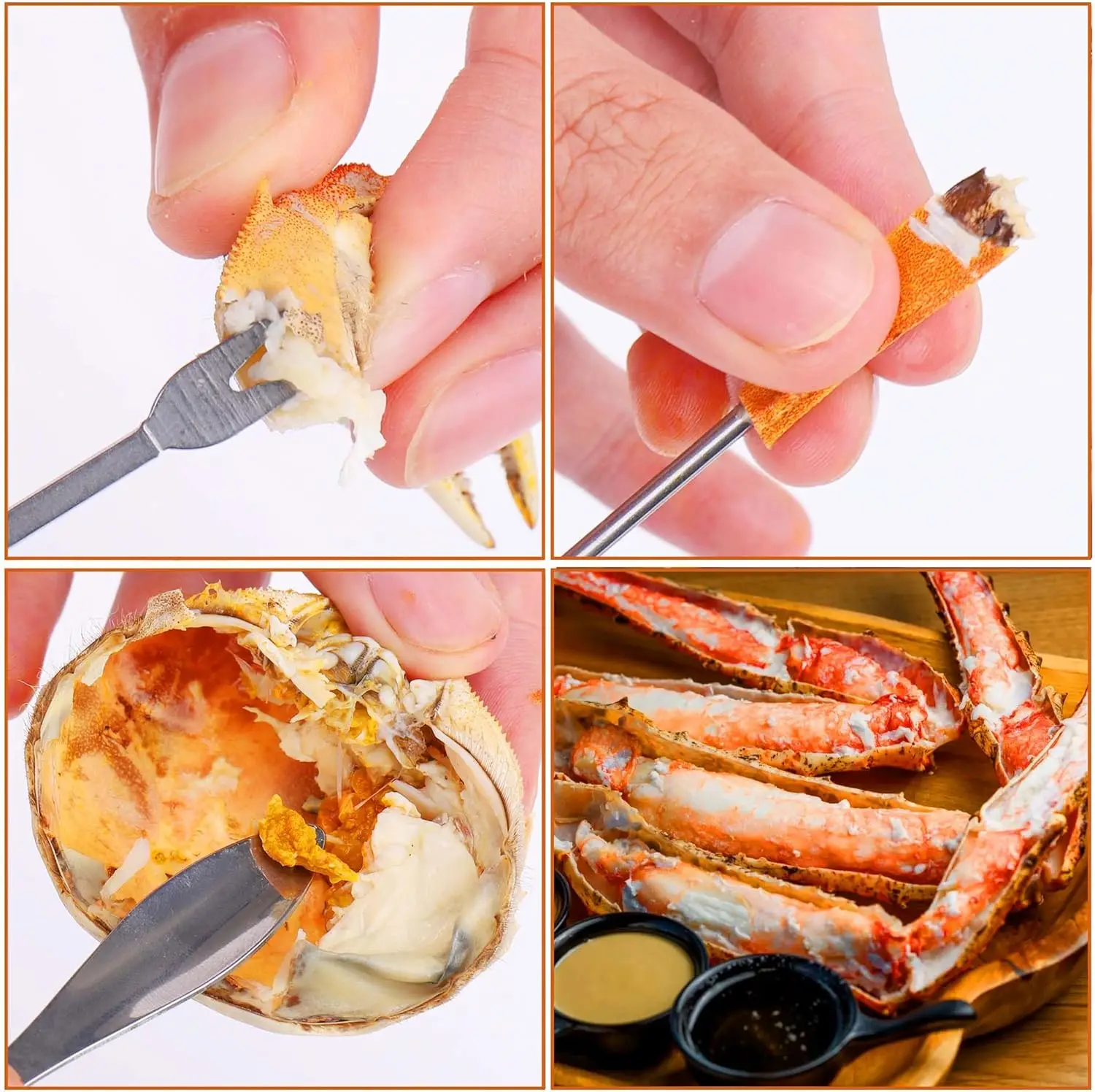 Multifunctional Crab Leg Crackers and Tools Portable Lobster Crackers and Picks Set Shellfish Crab Claw Cracker