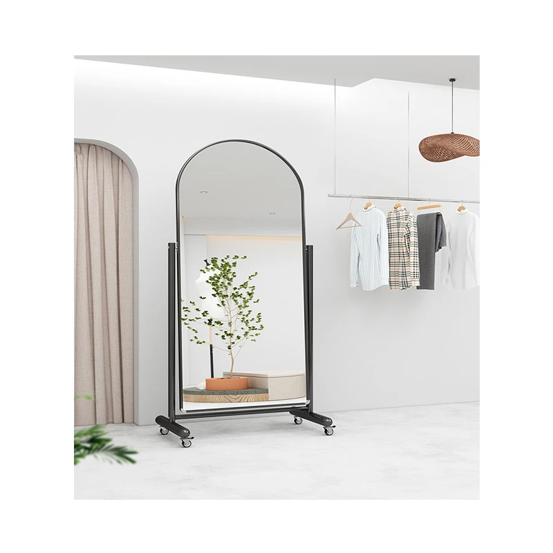 Custom vanity door design arch makeup salon wall room home decor luxury long large floor standing full body mirror miroir