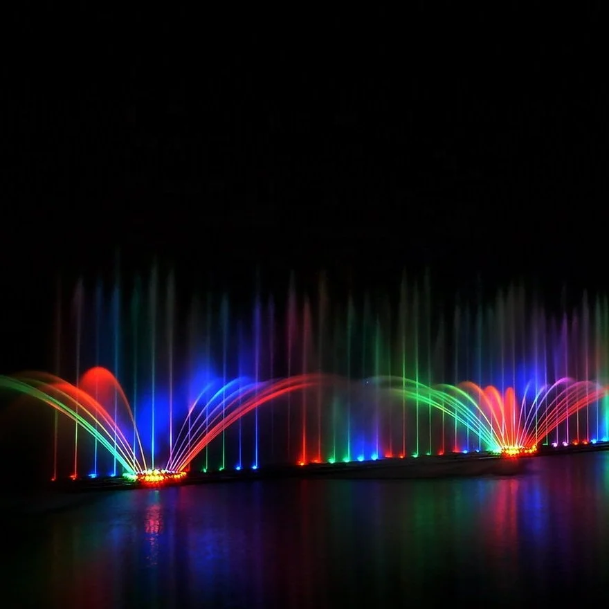 Easy Installation Bright Laminar Jumping Jets Water Fountain