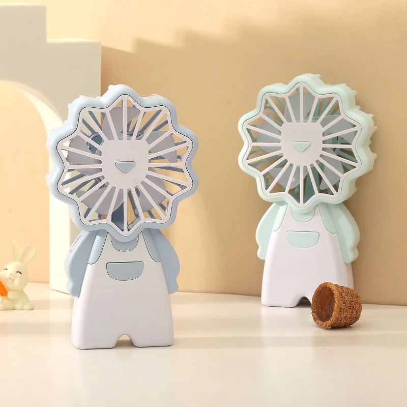 Handheld Lion Personal Fan Small Handy Cooling Rechargeable Mini Air Fans USB Charge Portable Pocket Fans