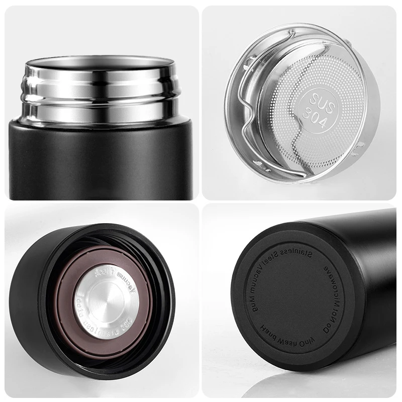 Dropshipping Insulated 500ml Vacuum Thermal Flask Smart Water Bottle with Digital Thermostat Temperature Sensor LCD Temp Display