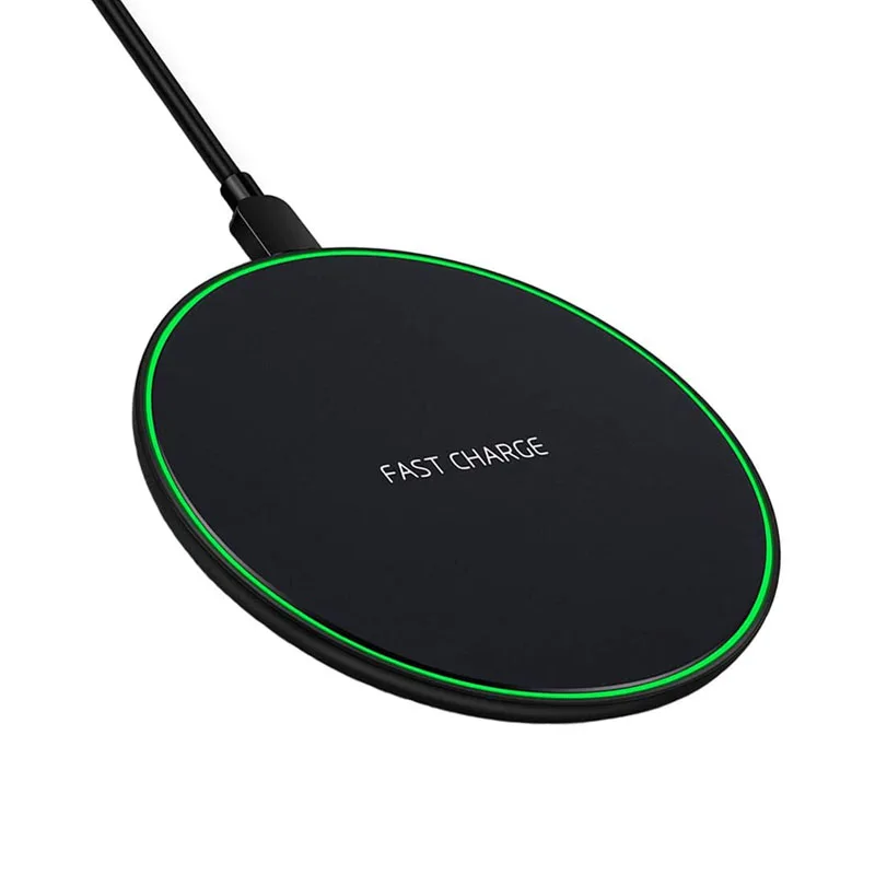 Portable Mirror Surface Mobile Phone Wireless Charger Crystal Round Wireless Charger For Android Pones