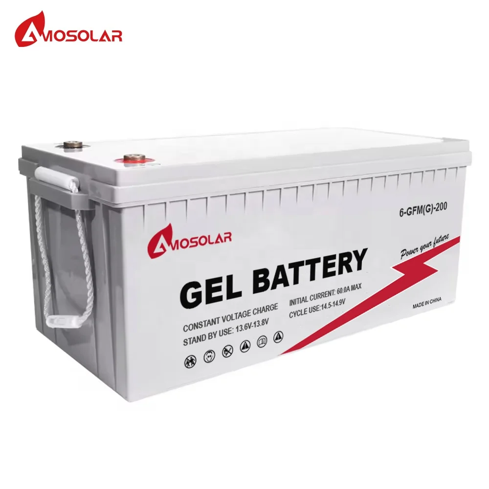 Amosolar 12 volt 12v 200ah 250ah Deep Cycle Solar Storage Battery Gel 12V 100ah Lead Acid Batteries