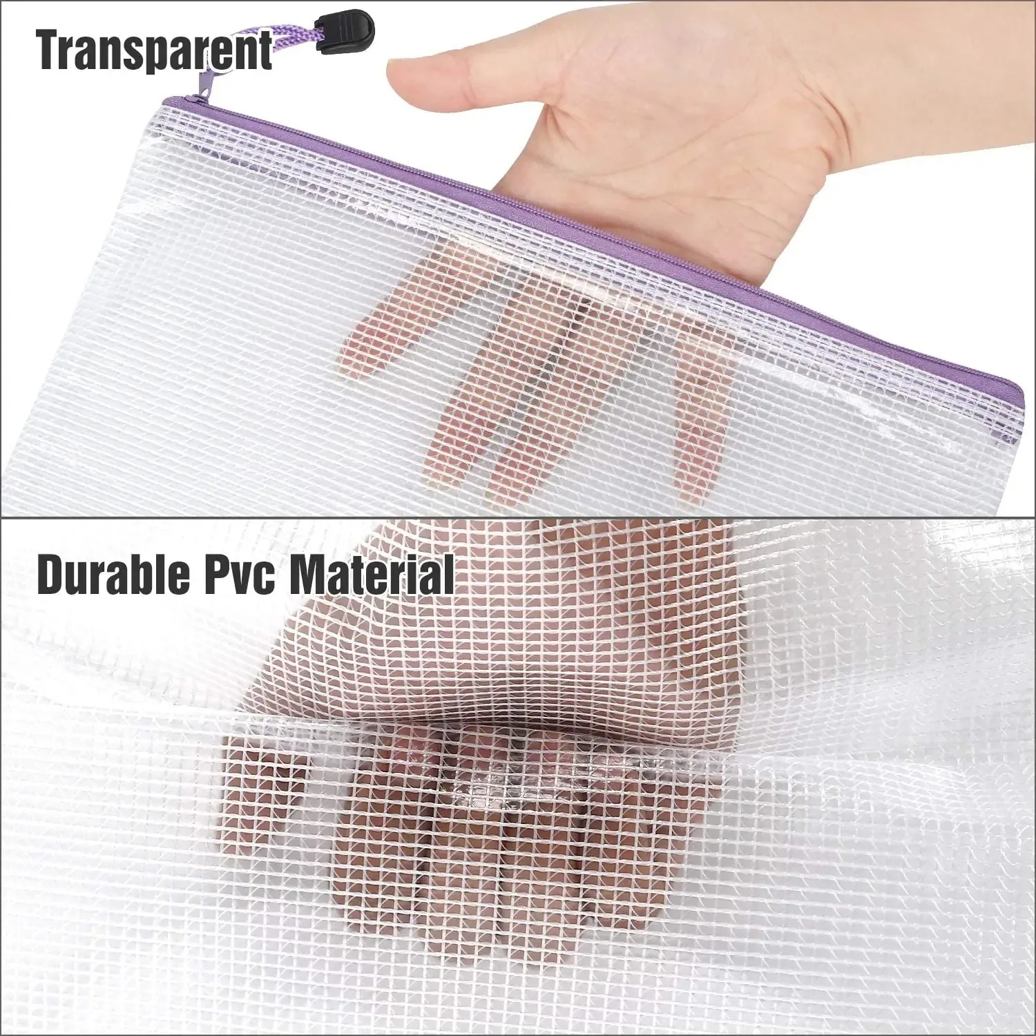 Mesh Zipper Pouch Bags Plastic Zipper Bags Waterproof Zipper Pouches for Organization
