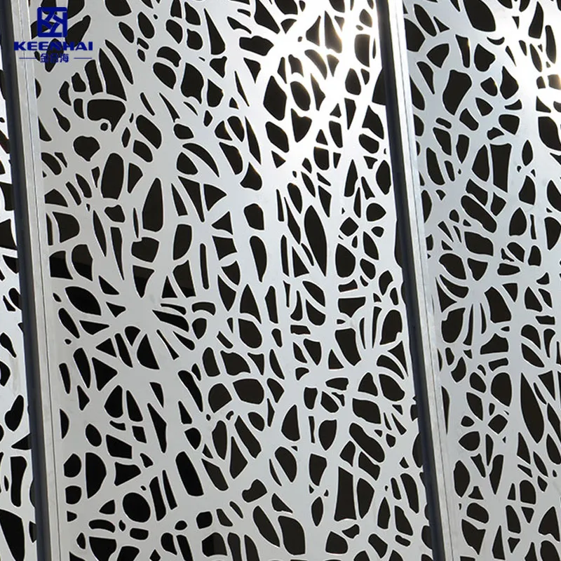 3D Model 8ft Wooden Balcony Privacy Fence Cut-Out Metal Screen with Powder Coated Aluminum Easy Assembly for Garden Gate