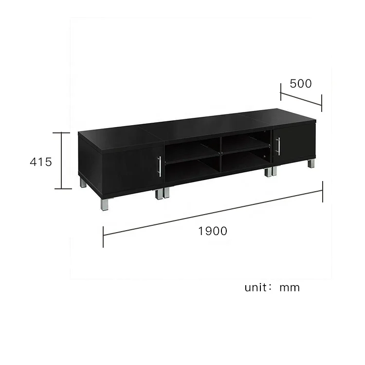 modern  living room furniture black TV cabinet  Wooden TV Stand  Long TV cabinet 1.9m