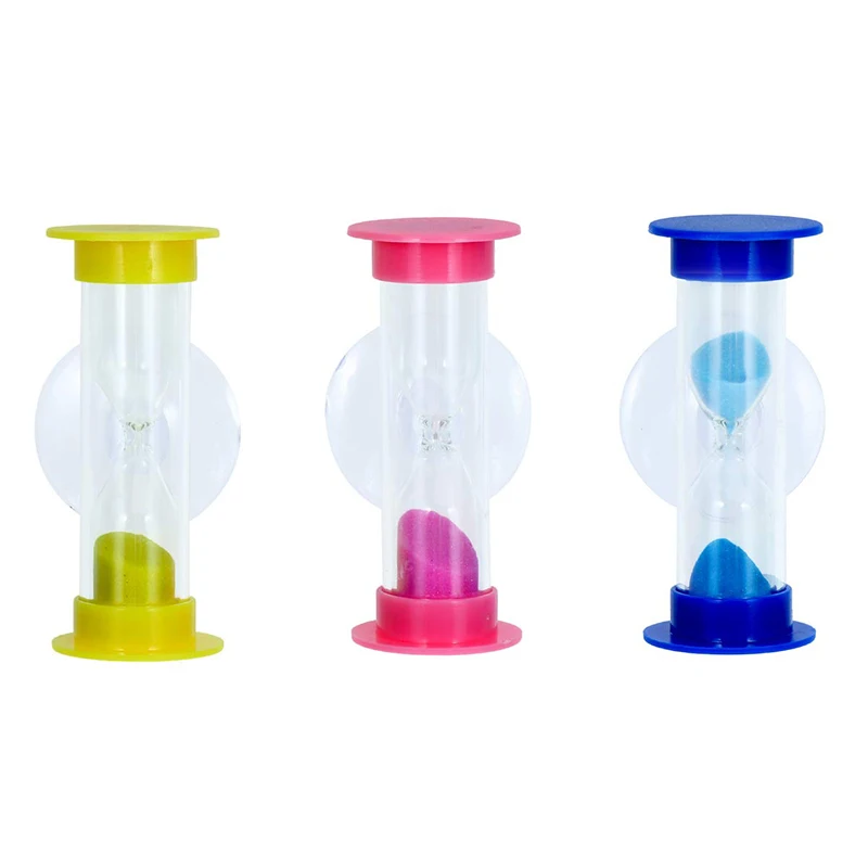 Factory wholesale 1 2 3 4 5 minute plastic shower sand timer clock  with suction cup