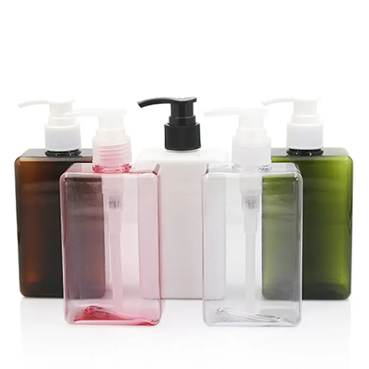 square clear green 300ml  petg plastic Sub-package spray pump bottle with nozzle twist cap pump cap  trigger spray caps bottle