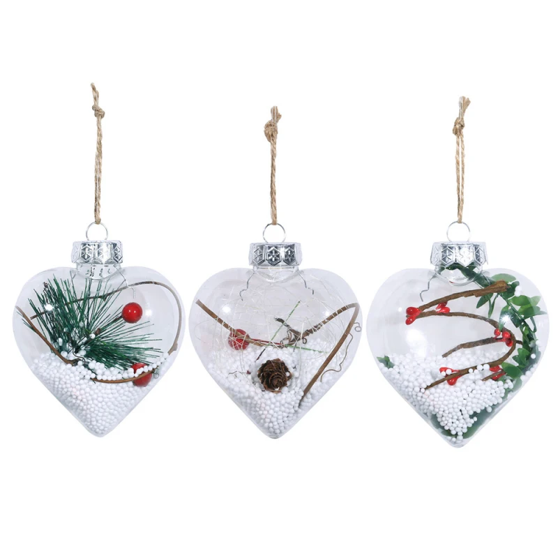 Transparent DIY Christmas Tree Hanging Ball Plastic Clear Xmas Ball Fillable Ball Ornament Gift Home Decor Christmas Tree Decor