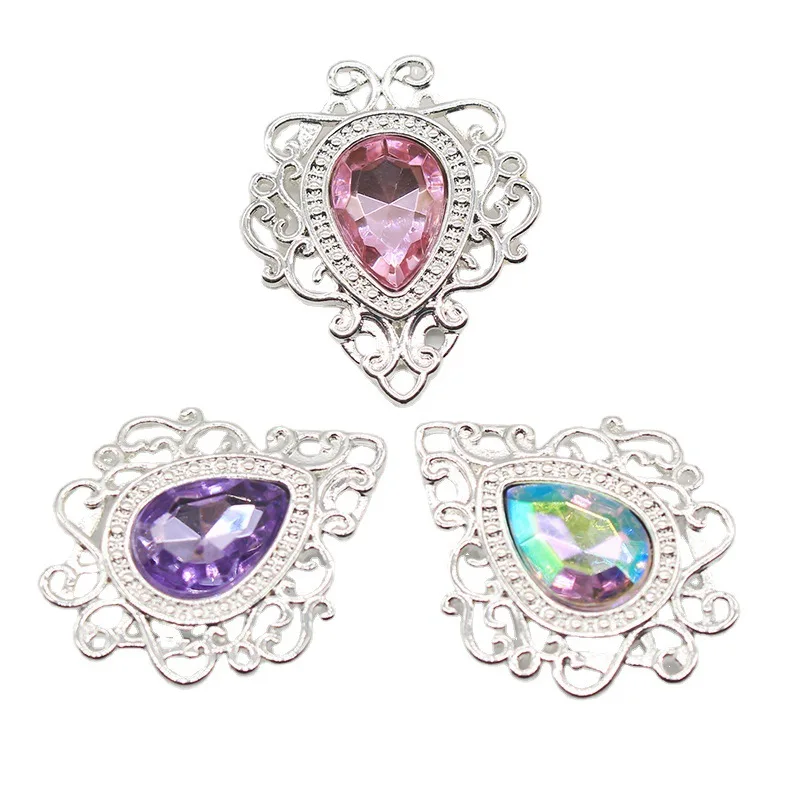 Lan Guang Wholesale Sliver Flatback Alloy Plating Crystal Rhinestone applique Accessories For Women Bridal Dress