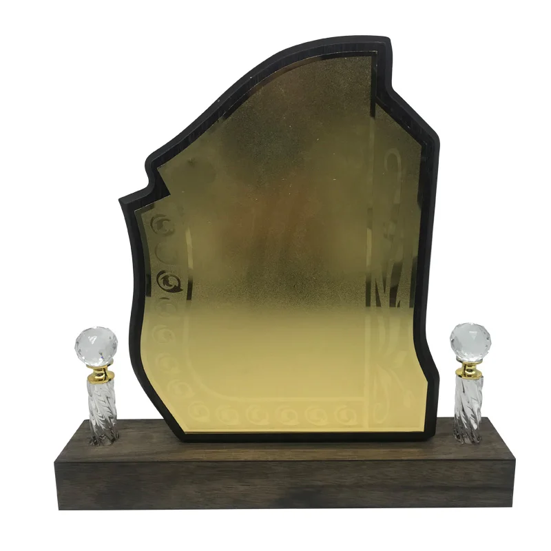 Manufacturer wooden MDF award wooden trophy with Crystal candle