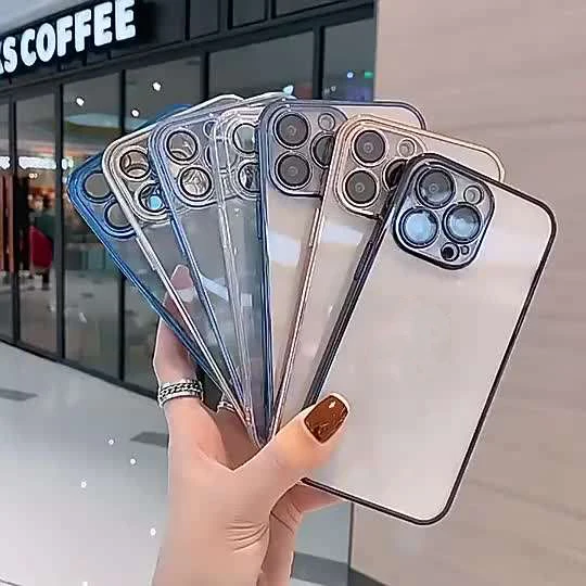 For iPhone 11 12 13 Pro Max Case Cover plating For iphone 13 14 pro max case chrome phone case clear For iphone casing