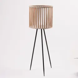 New Type Nature Rattan Furniture Creative Planter With Metal Stand Rattan Plant Stand