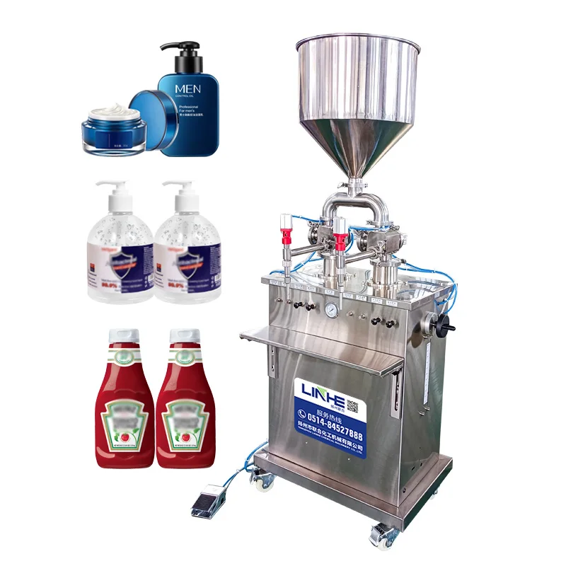 100-1000ml pneumatic Filling Machine Manual Cosmetic Emulsion Cream Perfume Liquid Quantitative Filling Machine