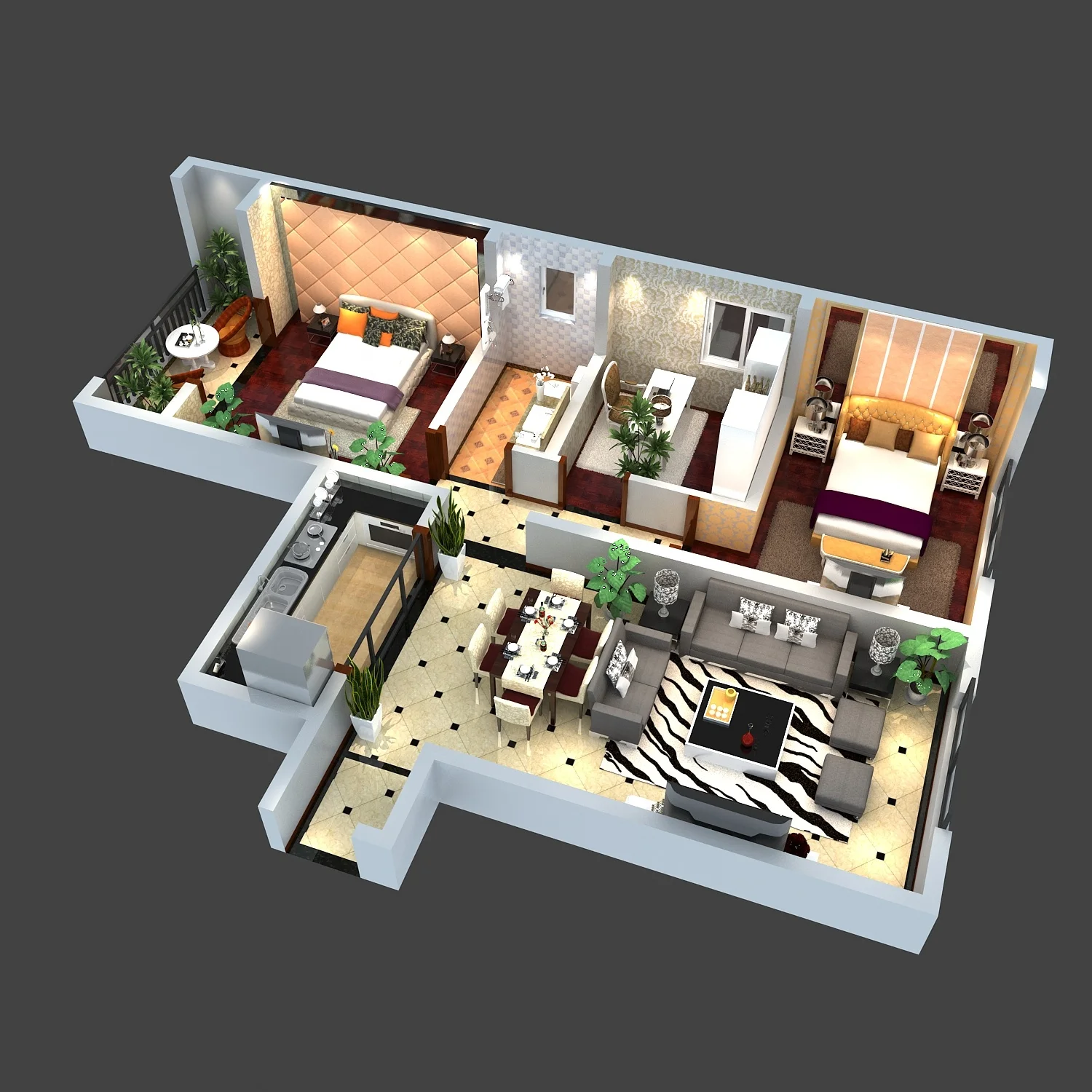 Каменная квартира BOTON, 3D интерьер, домашний дизайн, современные идеи интерьера для дома