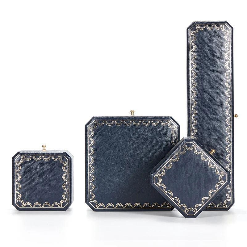 vip octagon leather bangle bracelet and ring necklace princess square vintage style jewelry jewellery packaging box