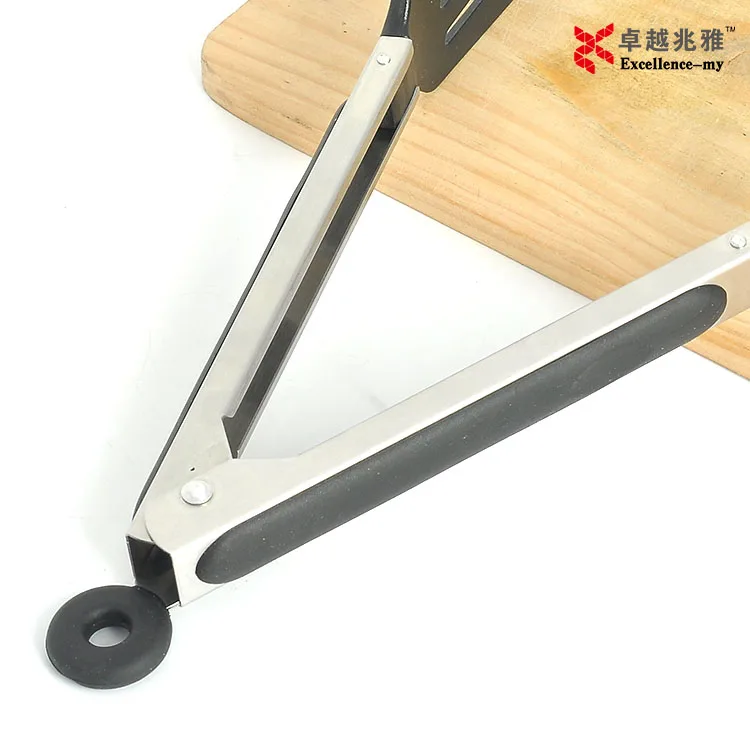 Ready To Ship Kitchen Accessories 12 Inch Nylon Food Tong Multi Functional Tong Turner Kitchen Spatula Outdoor BBQ Serving Tools