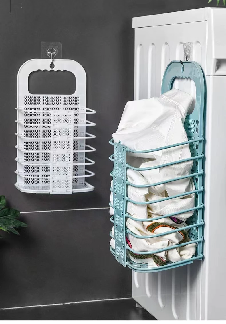 Dirty clothes basket household laundry basket wall-mounted foldable bathroom to take a bath and put dirty clothes storage basket