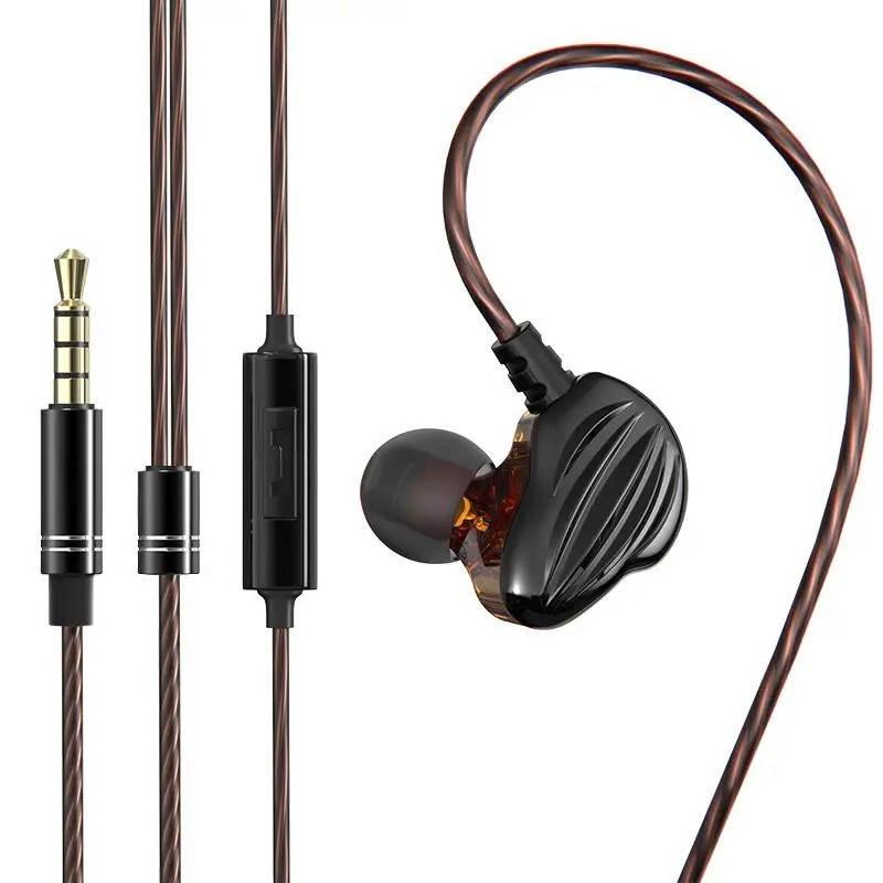 In-ear Quad-core Double Moving Coil Horn HIFI Bass Headphones for Computer & Phone, listen to the sound identified bit