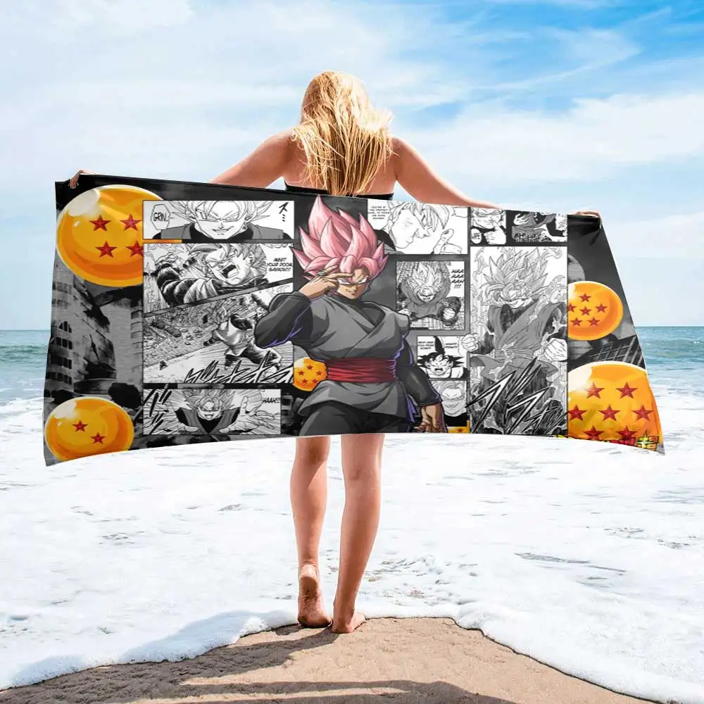 Customizable cartoon Japan anime boys character kids dragon 3D printed personalized bath towels microfiber beach towels