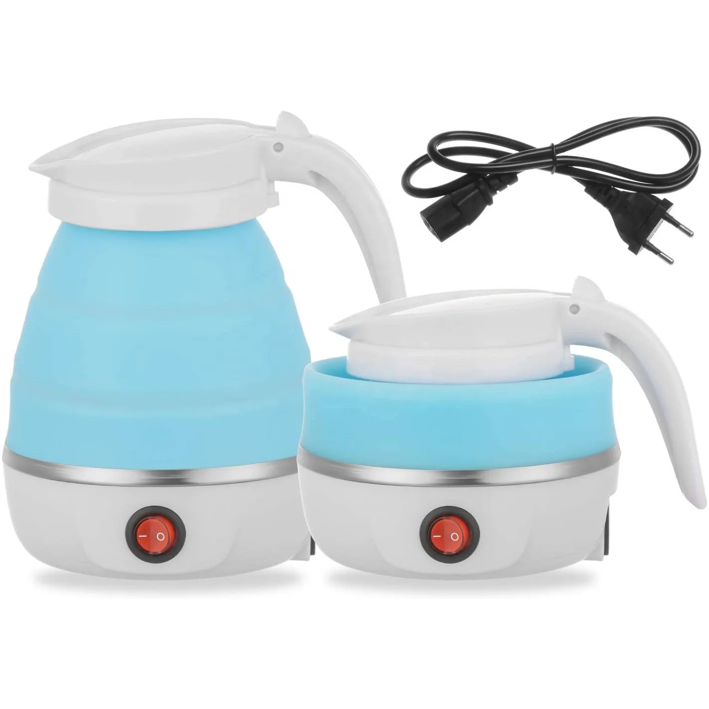 600ml Foldable Portable Kettle Travel 5 Mins Heater To Quickly Electric Kettle Travel Folding Water Bottle