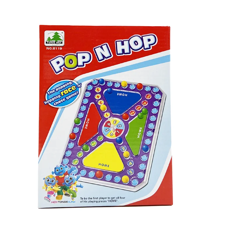 Plastic educational kid toy POP N HOP chess game Battle Ludo