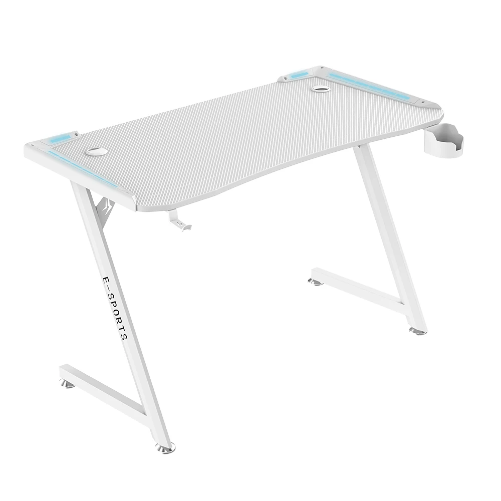 Wholesale Computer Desk for Gamer in  Low Price Z-Shaped Gaming Table with Cup Holder