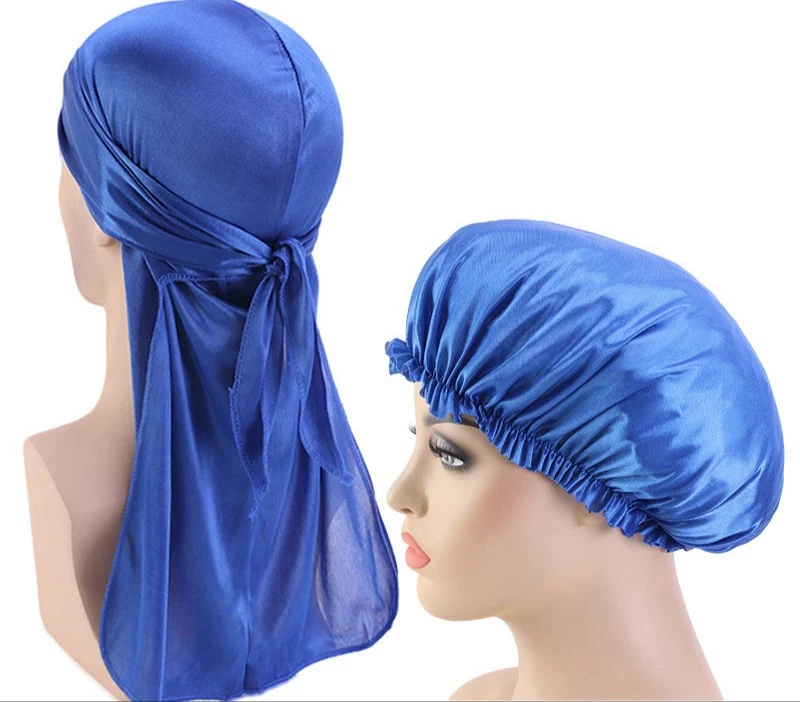 
mens plain color silky durag silk durags custom logo satin durag 