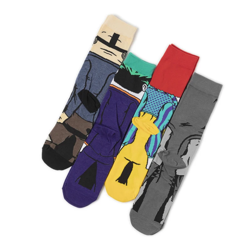 Manufacturers autumn winter mens straight socks fashion Funny Anime Crew Socks designer Cotton Cartoon sock for men