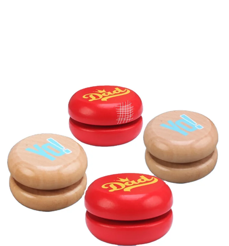 Eco-friendly Custom logo wooden color yo-yo kids toys