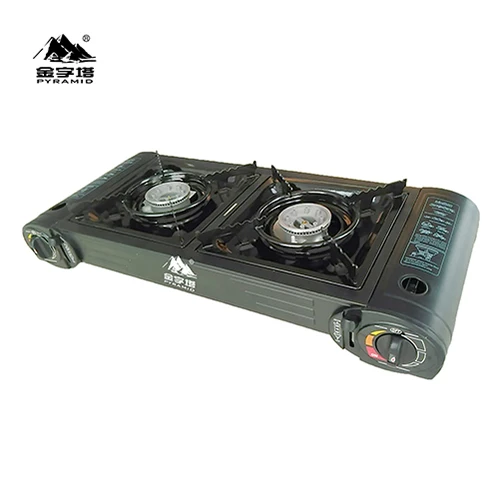 Wholesale Home kitchen stainless steel custom logo black Double burner gas stove